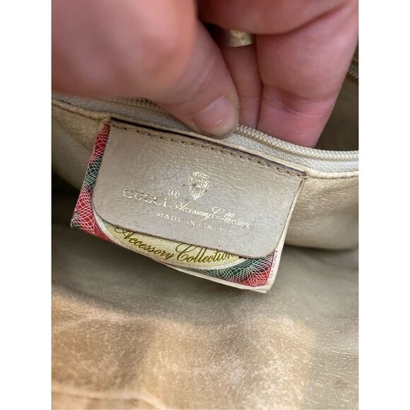 GUCCI Centennial Line Shoulder Bag GG PVC Leather White- VINTAGE PRELOVED FIXER - Picture 15 of 16